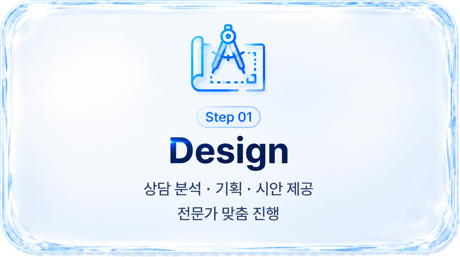 Step 01 Design 상담 분석 기획 시안 제공